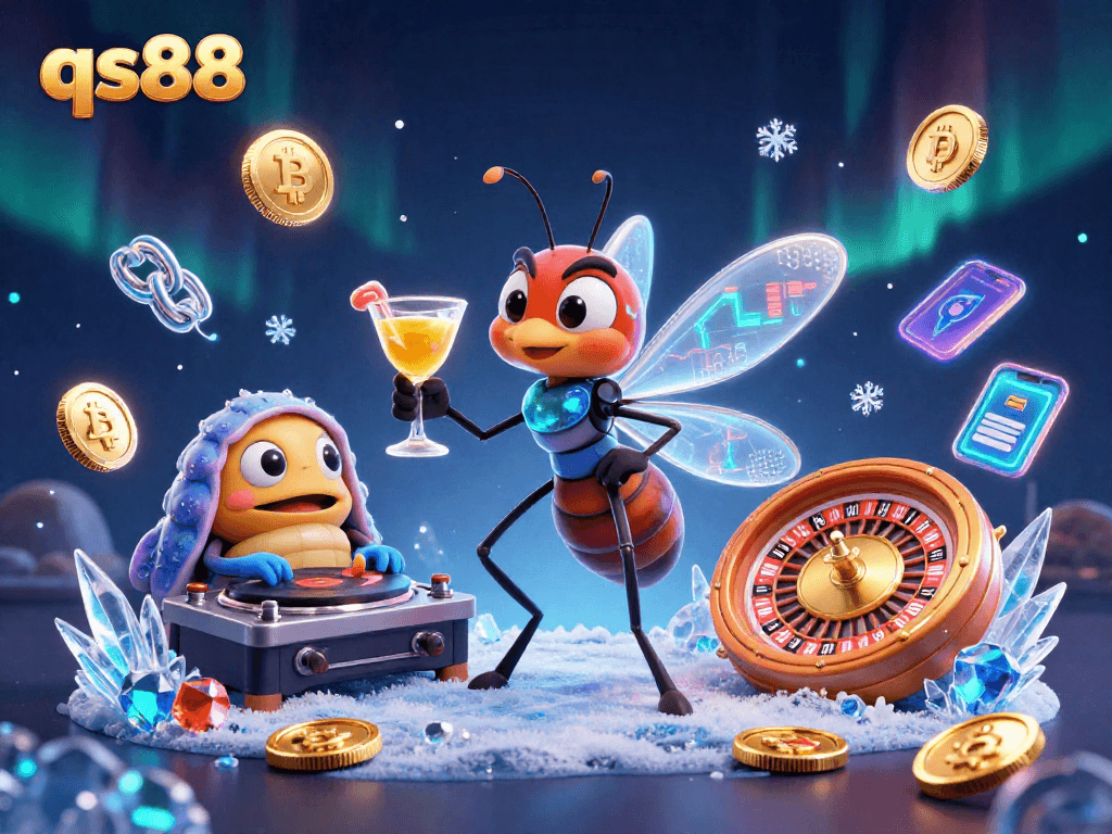 Play at qs88 and win big while surrounded by vibrant casino elements.
