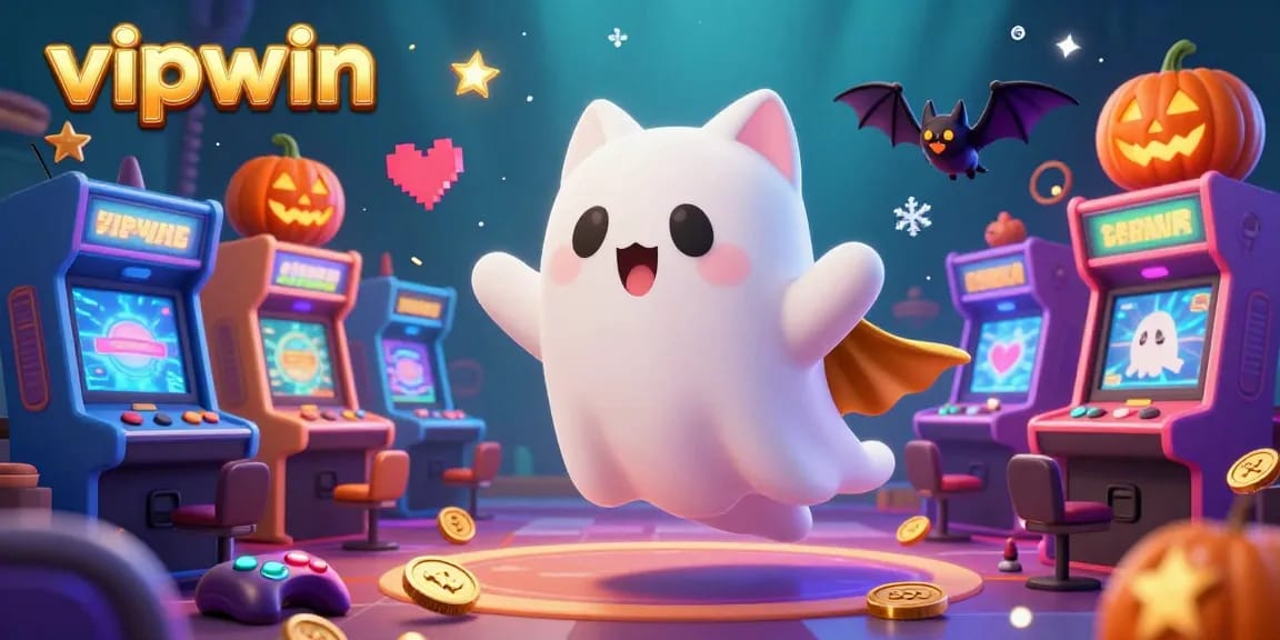 Engage with the thrilling world of vipwin featuring a ghost cat and vibrant casino games.