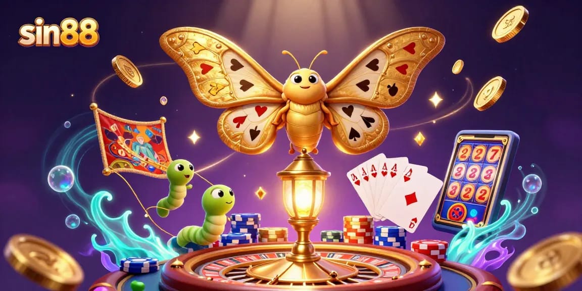 Experience sin88 with an ultra-detailed 3D casino illustration showcasing vibrant elements of gaming.