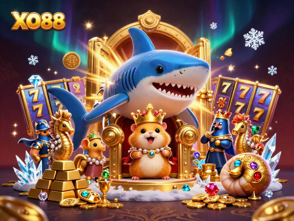 Engage with XO88's thrilling casino experience, featuring a hamster king and dazzling treasures.