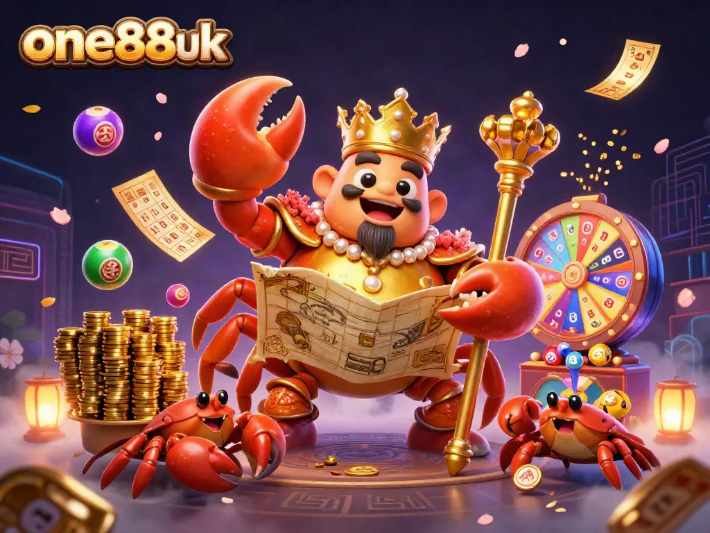 Experience exciting gaming at one88uk with a golden crab emperor and dynamic lottery elements.