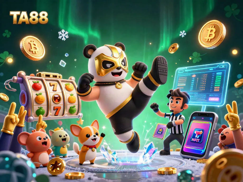 Experience thrilling slots at TA88 with a dynamic panda wrestler in action!