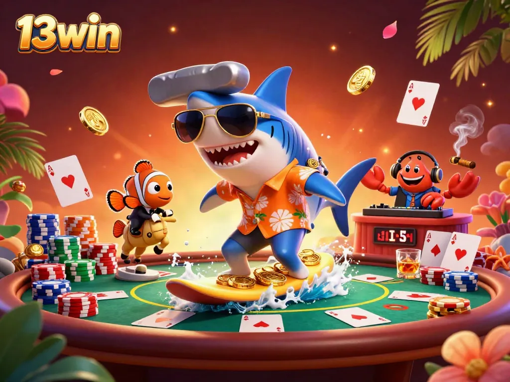 Experience thrilling gaming adventures at 13win with vibrant characters and casino elements showcased.