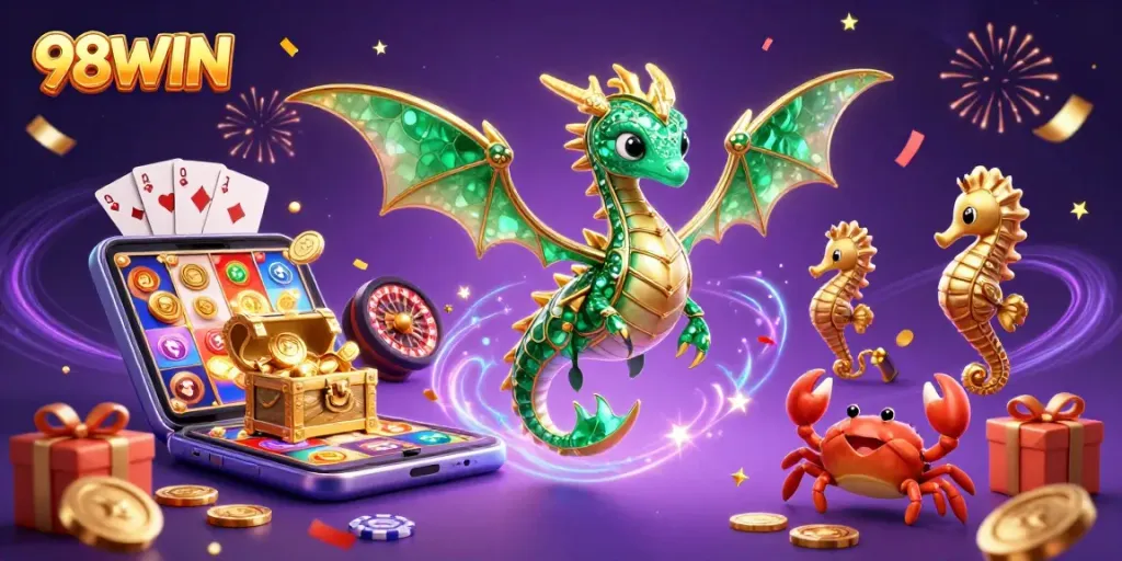 Join the excitement of 98WIN with vibrant slots and casino treasures.