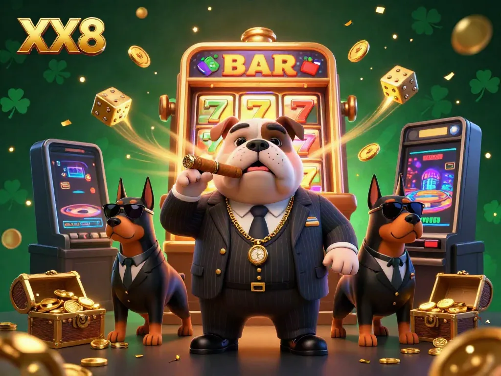 Experience the excitement of XX8 casino with a mobster theme, featuring rich colors and vibrant game elements.