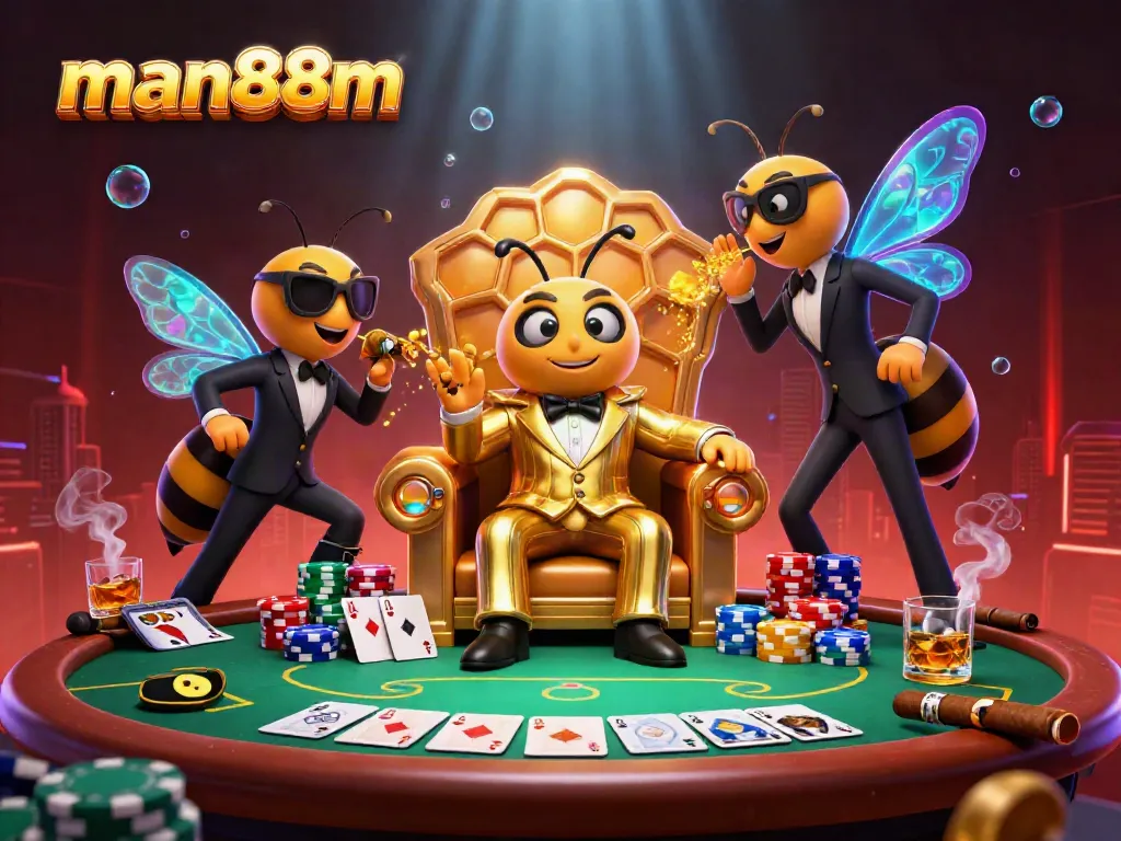 Engage with thrilling casino moments at man88m while witnessing a unique 3D bumblebee mob boss scene.