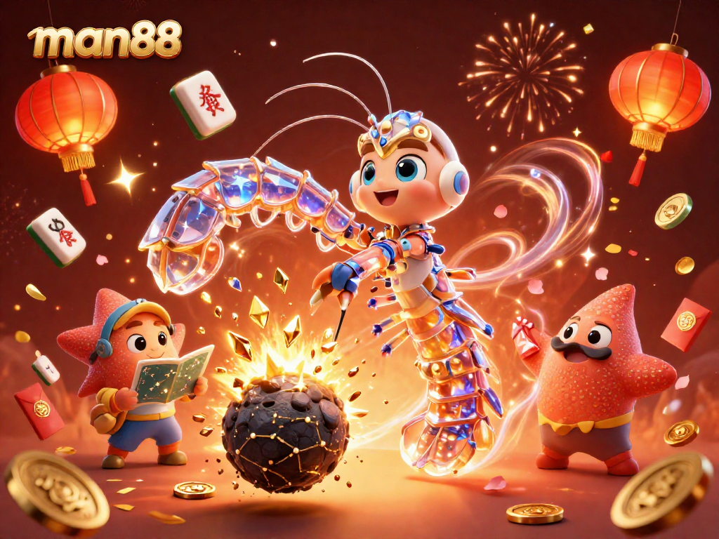 Experience the thrill of gaming at man88 with vibrant samurai shrimp and cosmic treasures.