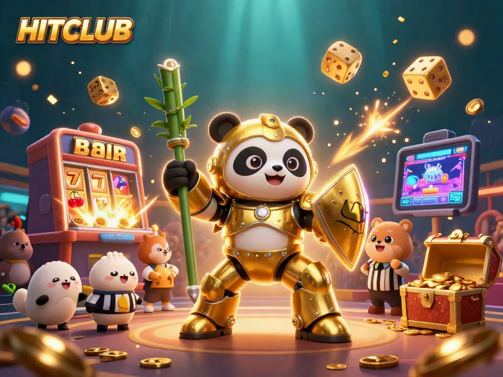 Experience the excitement of HITCLUB, showcasing a thrilling jackpot explosion amidst an animated casino scene.