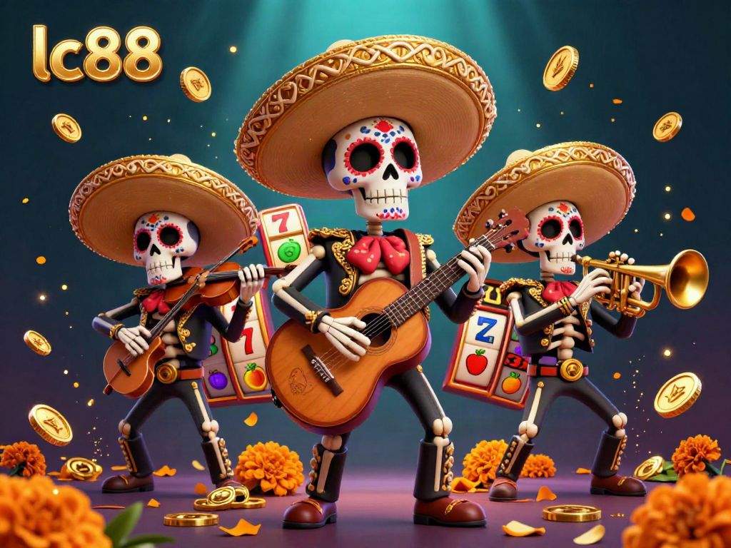 Engage in thrilling gameplay with lc88's colorful 3D mariachi scene featuring dynamic slot elements and lively characters.