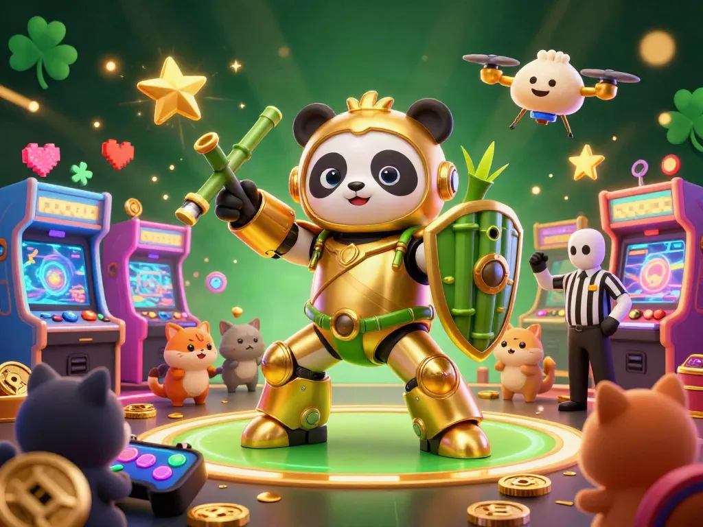 Bets and wins at b52club3 casino illustrated with a vibrant scene of a golden panda robot amidst colorful gaming elements.