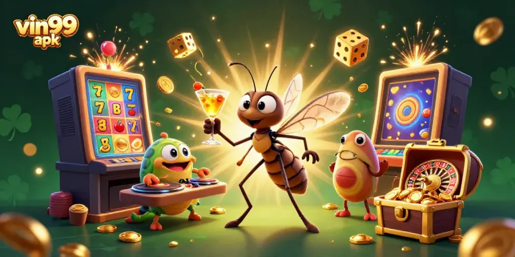 Win big with the vin99 apk casino app featuring vibrant 3D characters and exciting game elements.