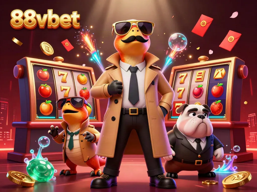 Experience the excitement of 88vbet with cartoon raptors sneaking into a casino VIP lounge.