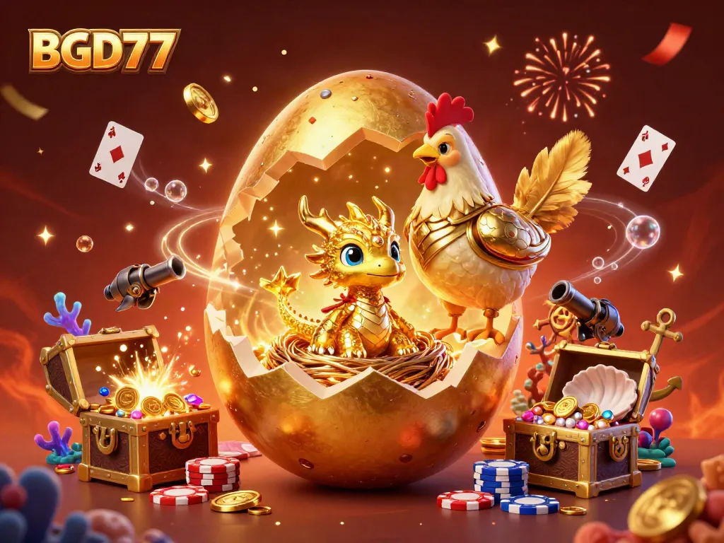Experience thrilling wins with BGD77's dynamic golden casino scene, showcasing excitement and adventure.