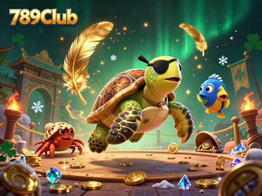 Experience the excitement of 789Club with a vibrant scene featuring animated creatures and casino elements.
