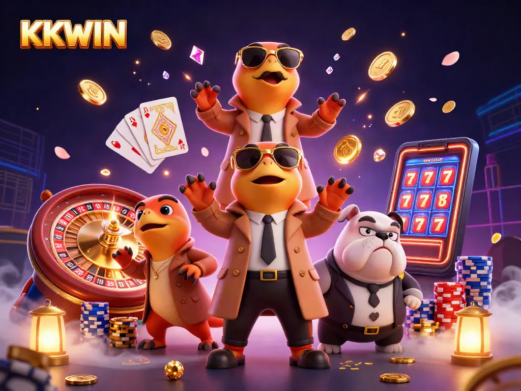 Experience thrilling gameplay with KKWIN at a luxurious VIP casino lounge, complete with dynamic gaming elements