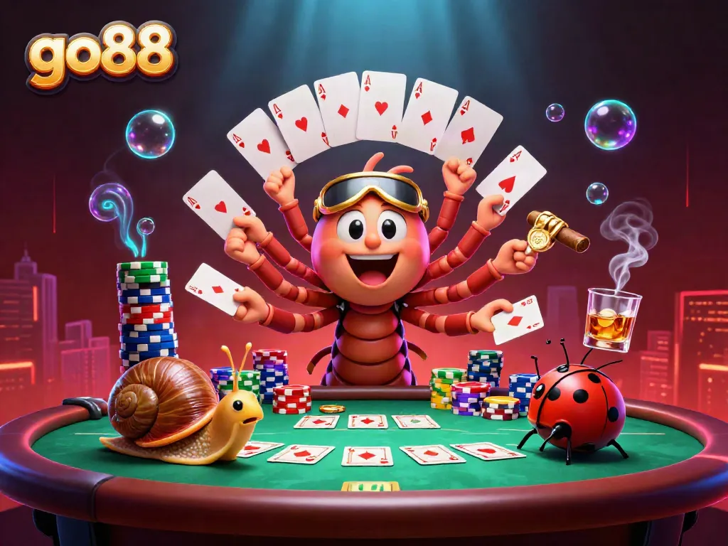 Experience the excitement of go88 with a vibrant casino scene featuring colorful chips and cards.