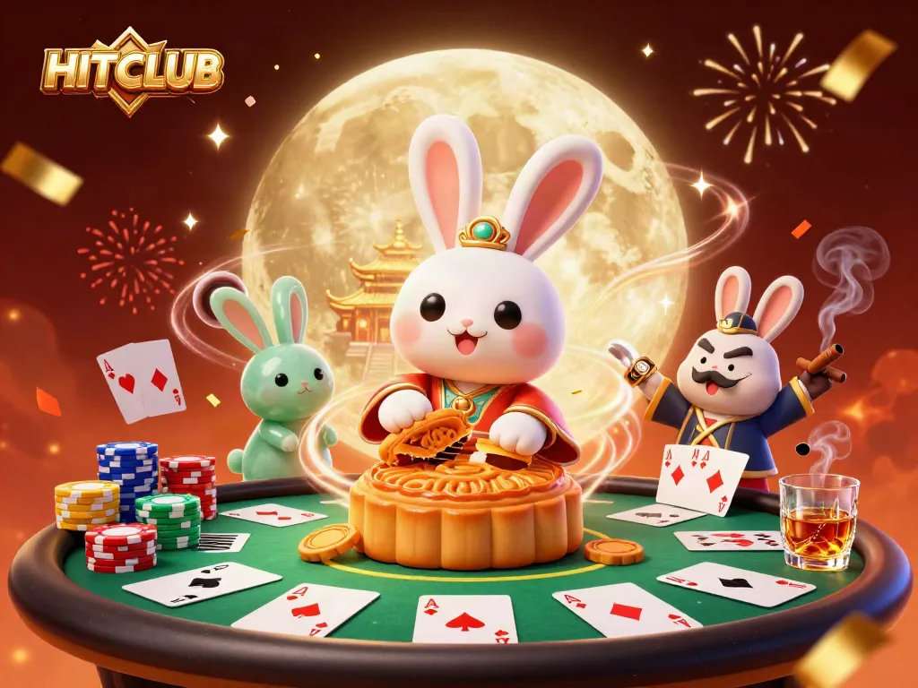 Experience the excitement of HITCLUB with vibrant poker chips and festive gaming elements.