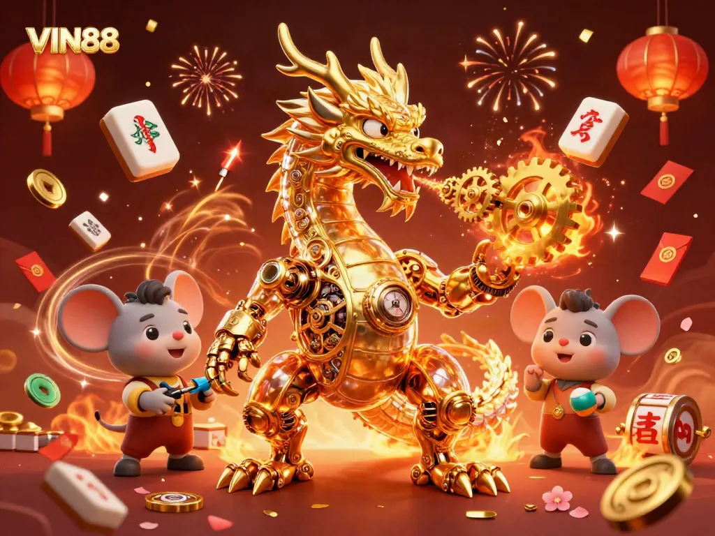Experience thrilling gameplay at VIN88 with engaging scenes of vibrant casino elements and festive colors.