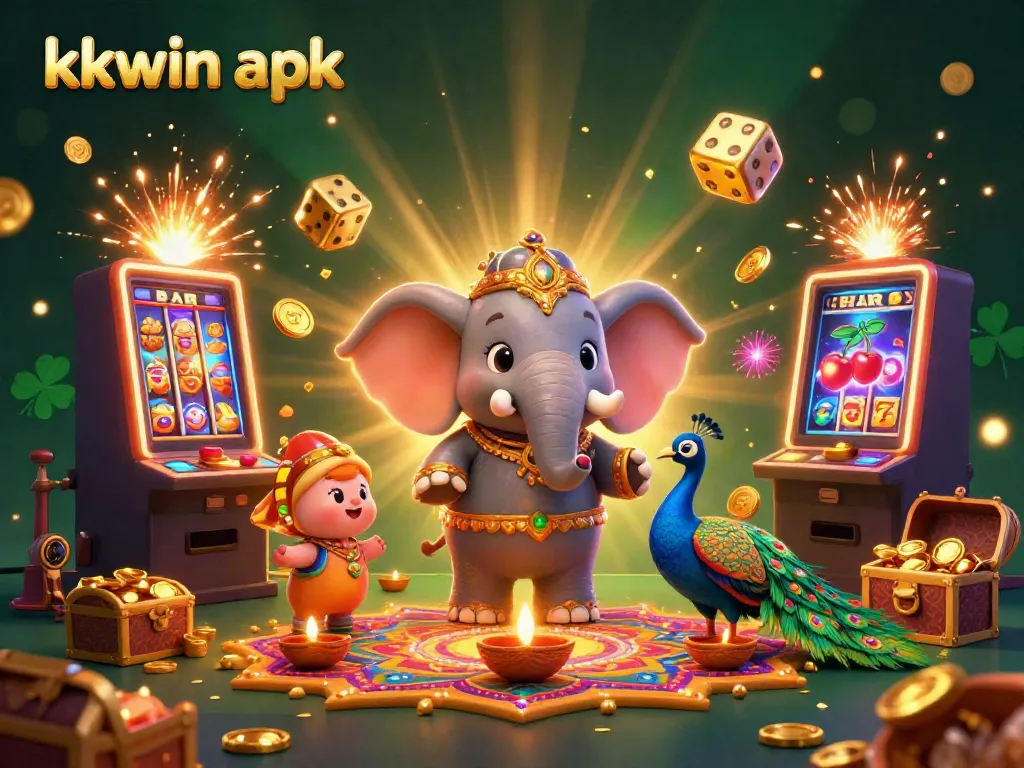 Experience the thrill of kkwin apk with explosive jackpots and dynamic gaming features in this vibrant illustration.