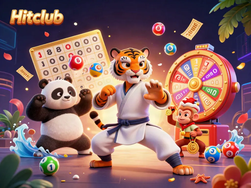 Experience the vibrant excitement of Hitclub with 3D cartoon characters in a thrilling casino scene.
