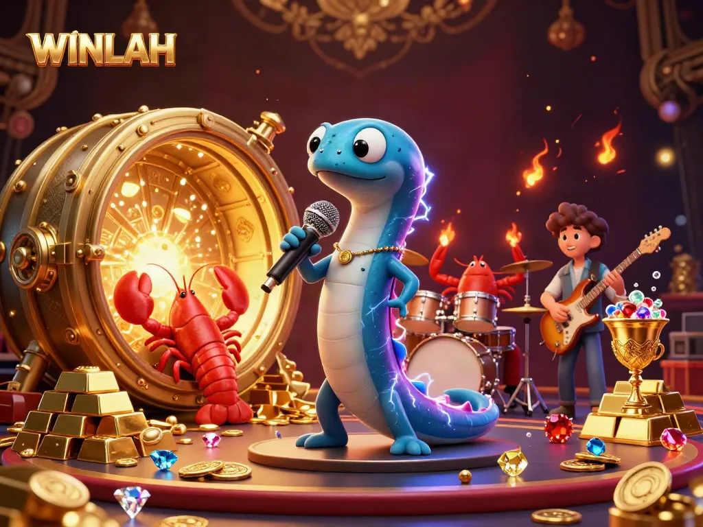 Experience the excitement at WINLAH Casino with an electric eel DJ concert in a dazzling underwater stage.